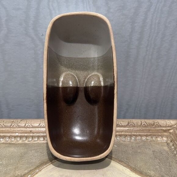 Vintage 70s Mikasa Studio Kiln Stoneware Butter Dish Potters Art Line Ben Seibel - Picture 7 of 14